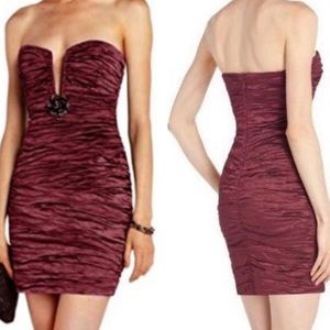 NWT. BCBG Tristina Ruby mini ruched dress